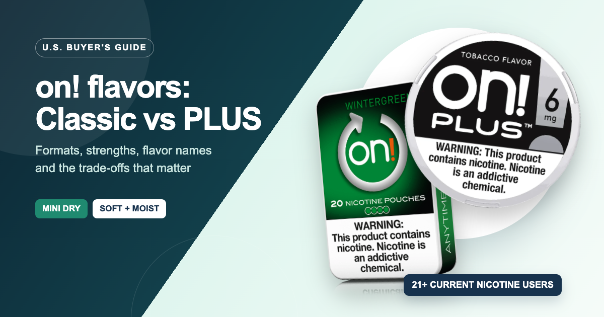 on pouches flavors: US Lineup, Strengths and Formats