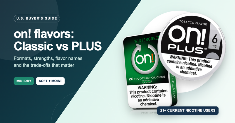 on pouches flavors: US Lineup, Strengths and Formats