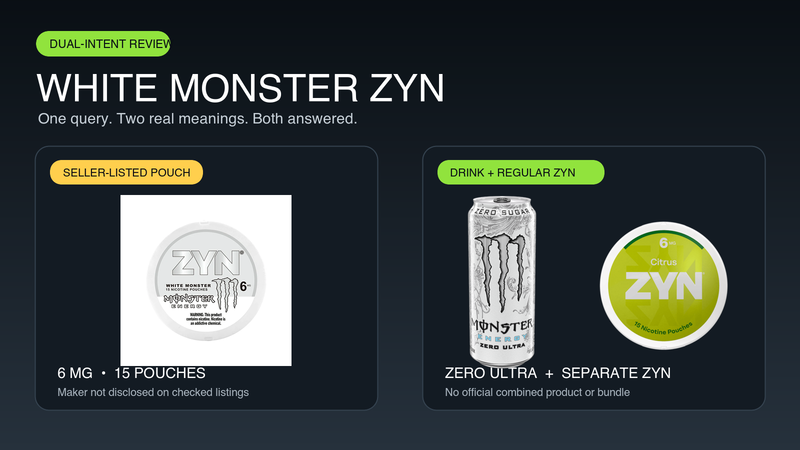 White Monster ZYN: Real ZYN or Drink-and-Pouch Combo?