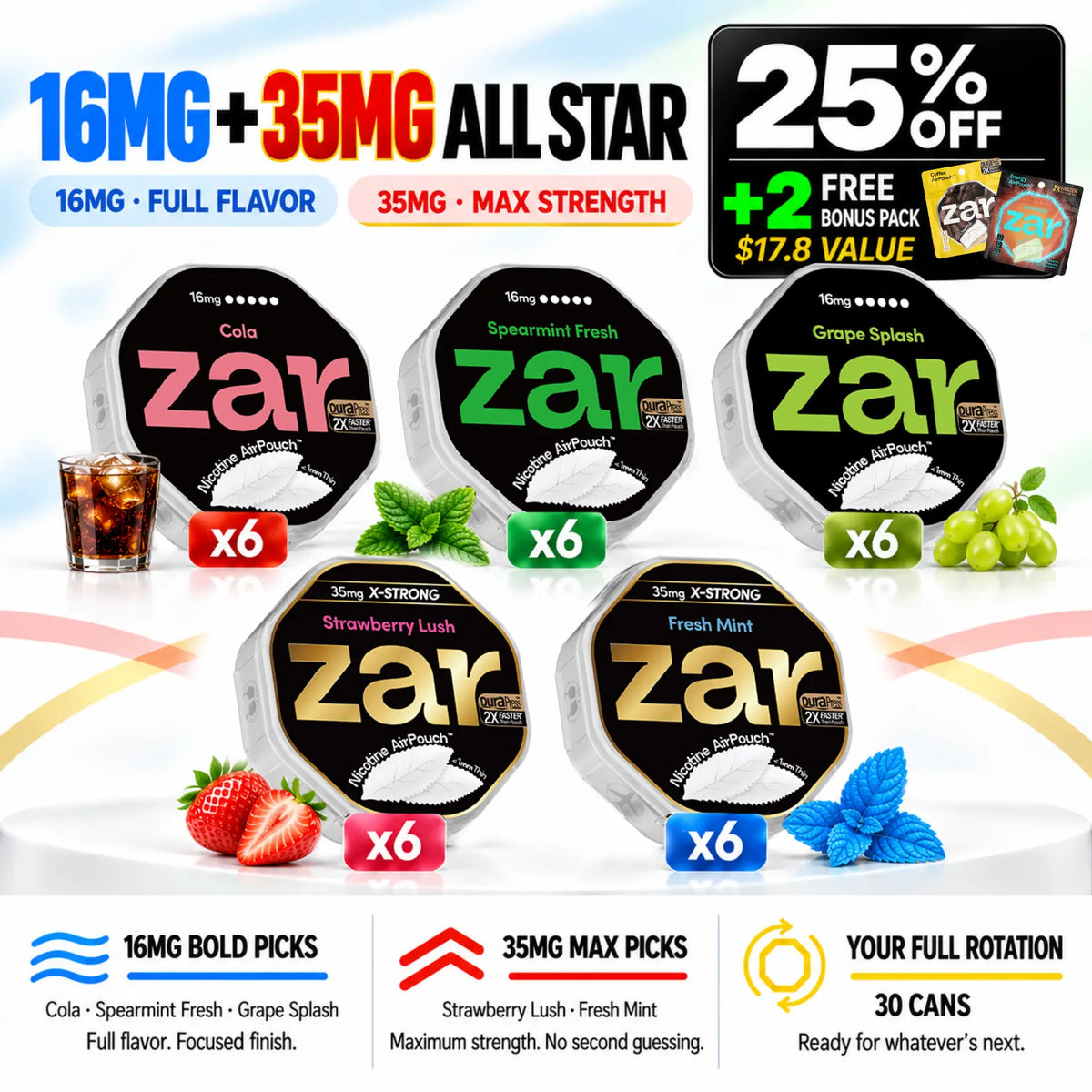 Zar 16&35MG Combo Pack | 30 Cans