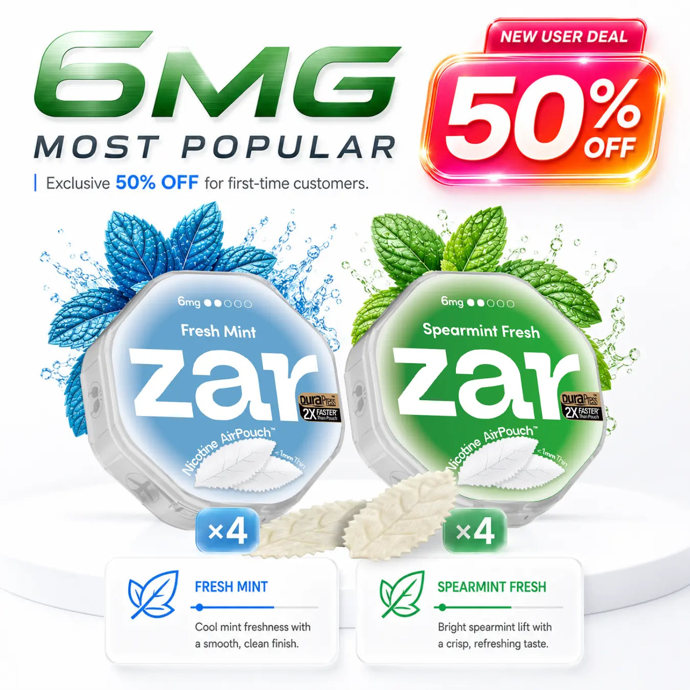 6mg x 8 cans * 50% OFF * Limited Offer * Nicotine AirPouch