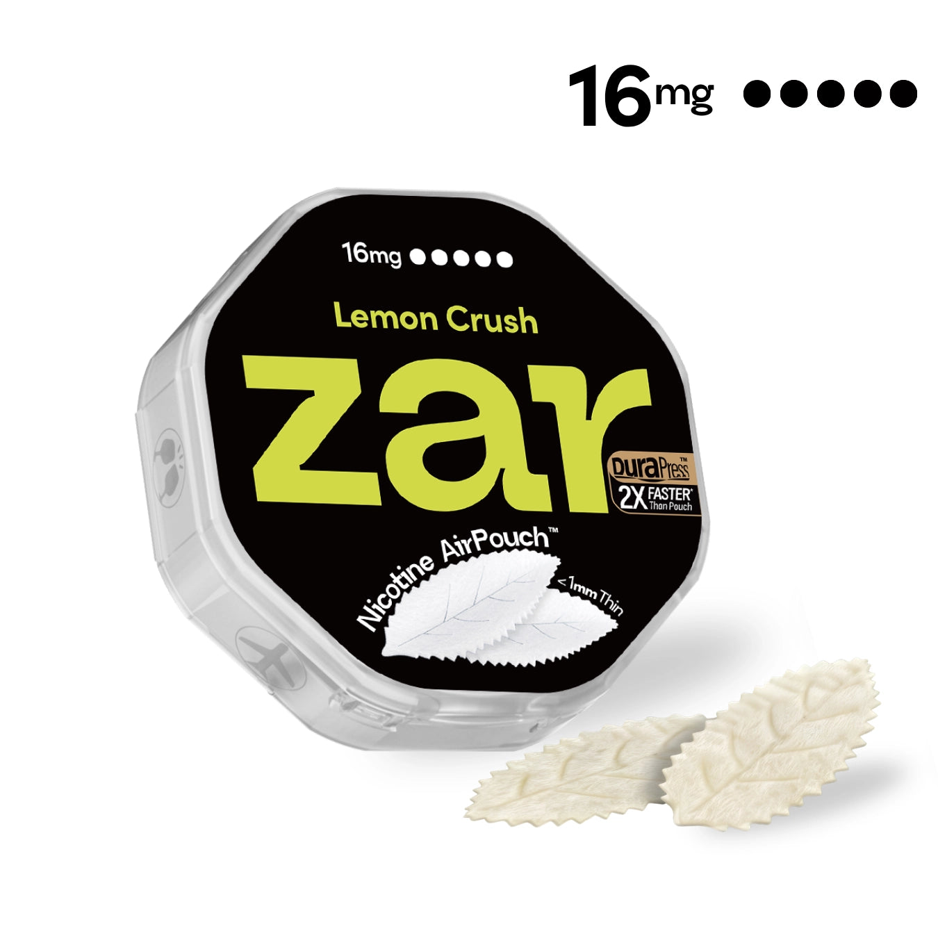 Keep US White pouches zar AirPouch Lemon Crush Flavor Flavour 16mg Nicotine Focus-state reset  🍋