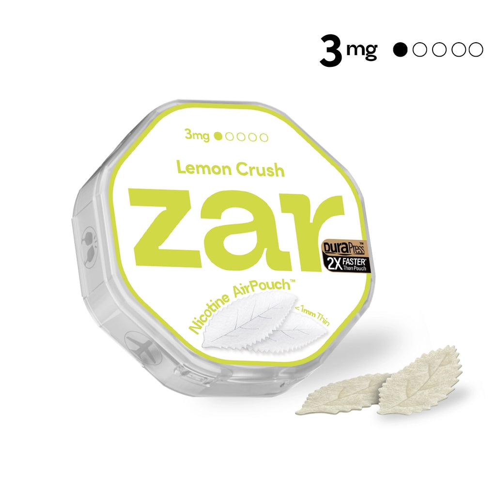 Discover US Slim nicotine pouches zar AirPouch Lemon Crush Flavor Flavour 3mg Nicotine 2X swift-velocity onset  🍋