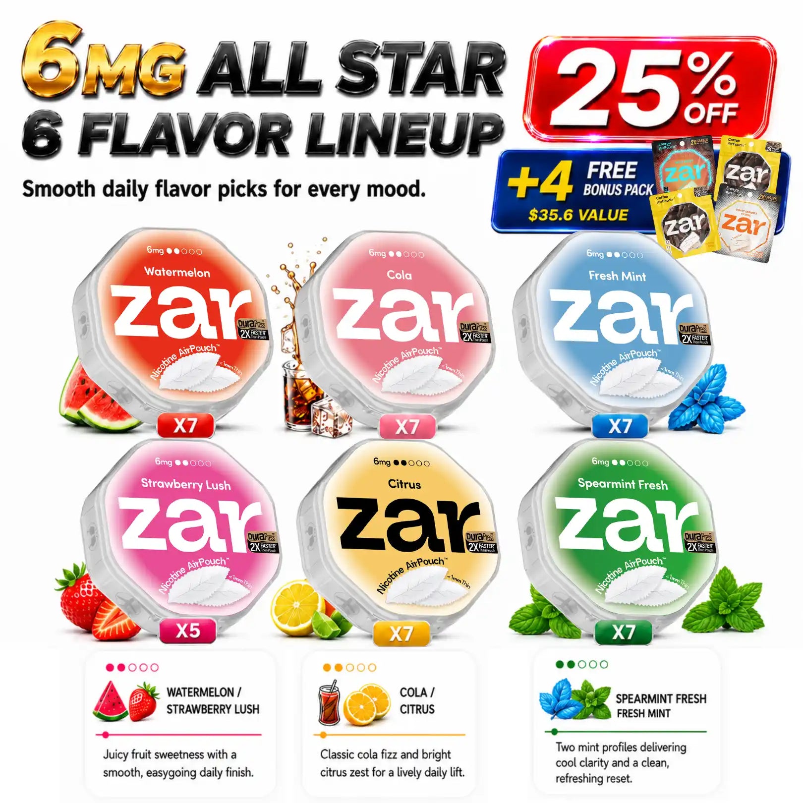 Zar 6MG Mega Mix Pack | 40 Cans