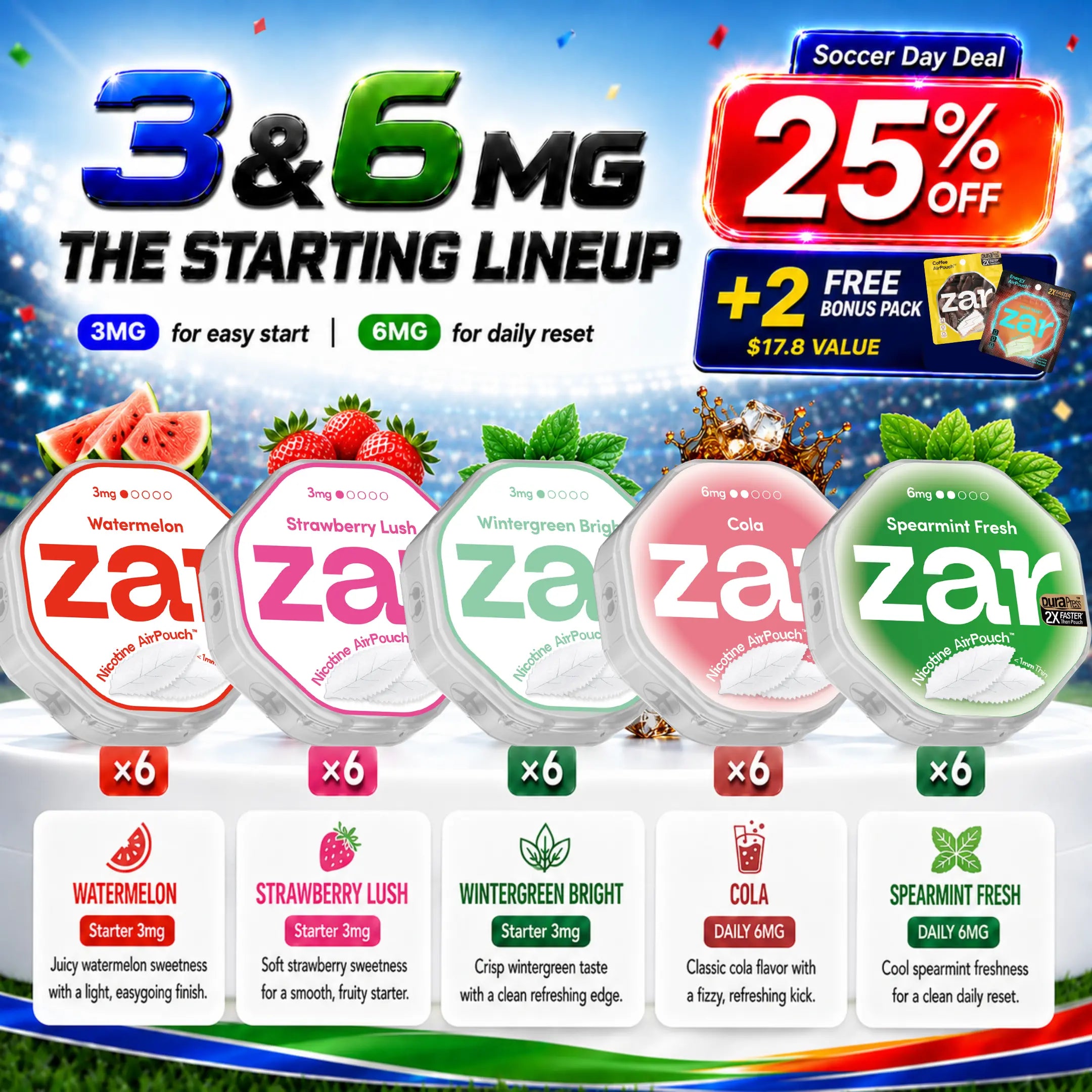 3mg x 18 cans + 6mg x 12 cans * 25%OFF * Free Caffeine & Energy AirPouch * Free Shipping