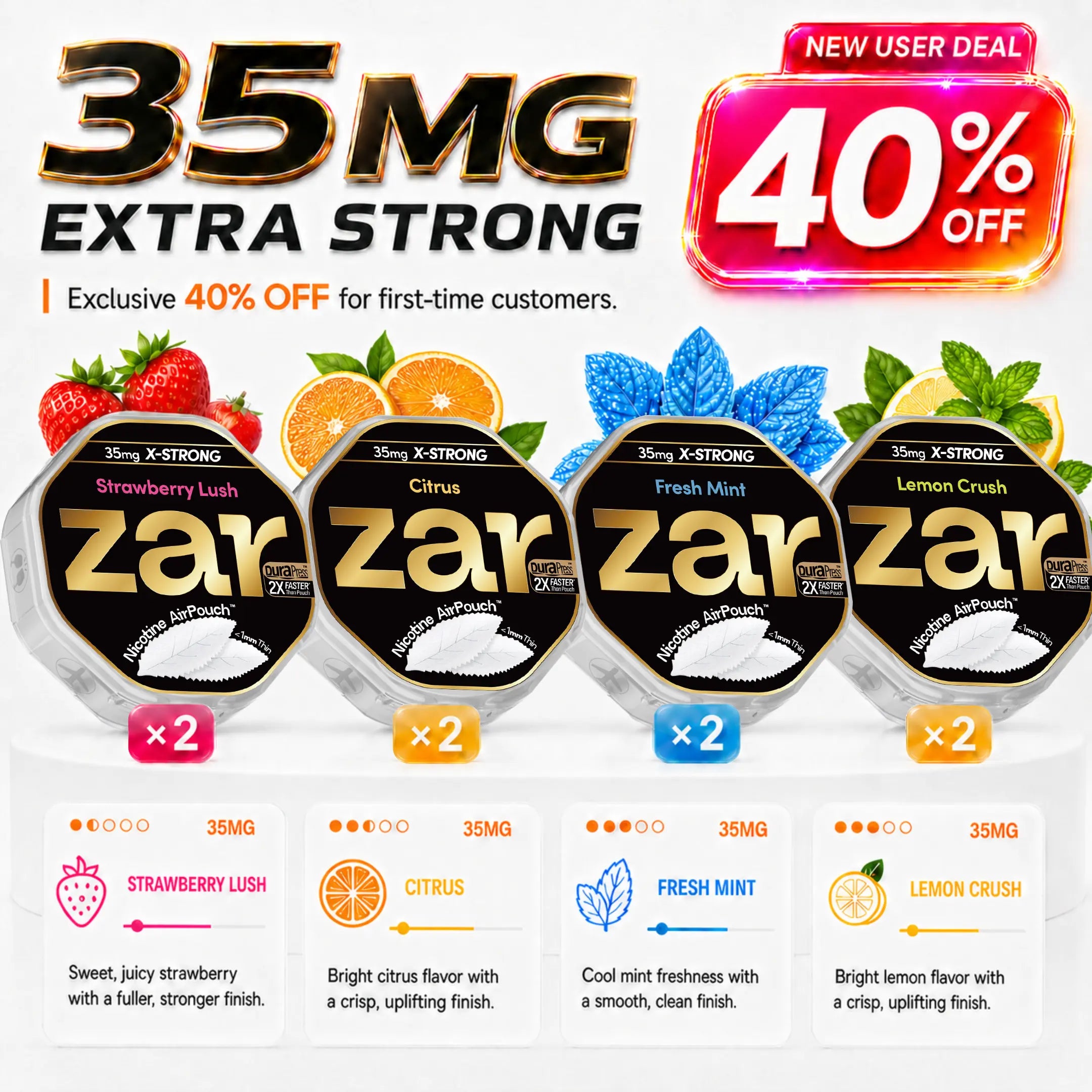 35mg x 8 cans * 40% OFF * Limited Offer *Nicotine AirPouch