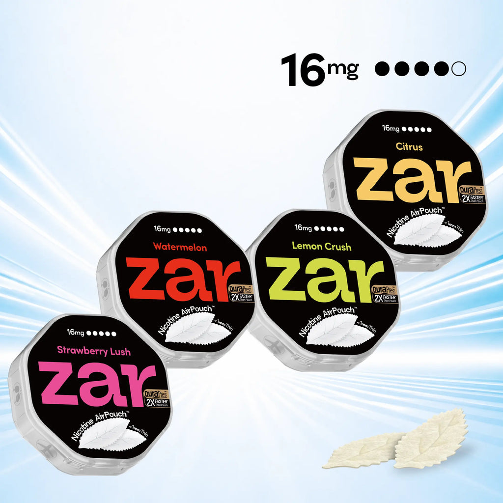 Enjoy US Oral Nicotine Pouches zar AirPouch 4 flavors Watermelon Strawberry Lemon Citrus 16mg Nicotine Instant neural supercharge  