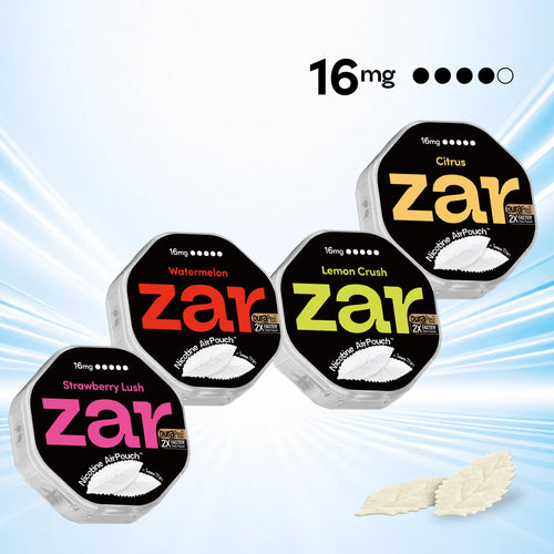 Enjoy US Oral Nicotine Pouches zar AirPouch 4 flavors Watermelon Strawberry Lemon Citrus 16mg Nicotine Instant neural supercharge  