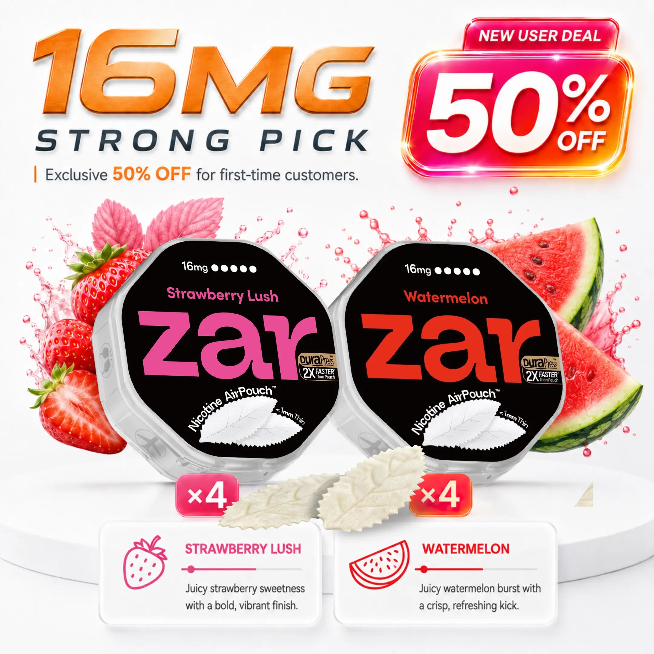 16mg x 8 cans * 50% OFF *Limited Offer* Nicotine AirPouch