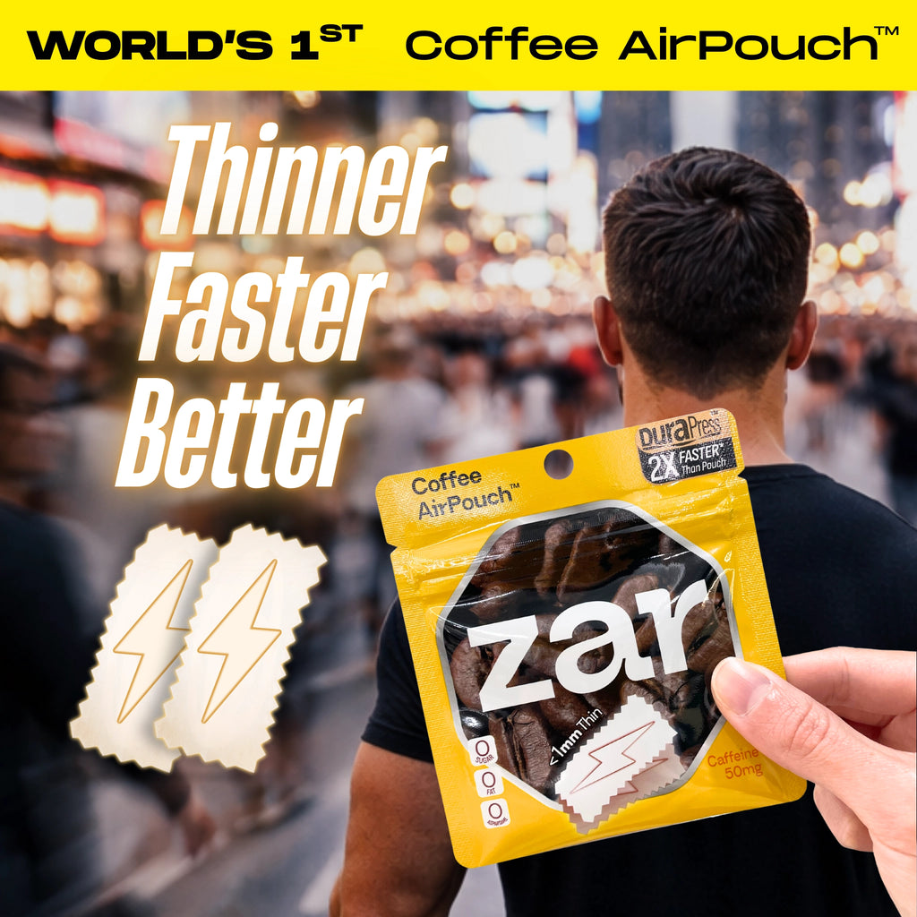 Experience US Nicotine-free, caffeine pouches zar coffee airPouch Coffee Flavor Flavour 50mg Caffeine Thinner, Faster, Better🥤