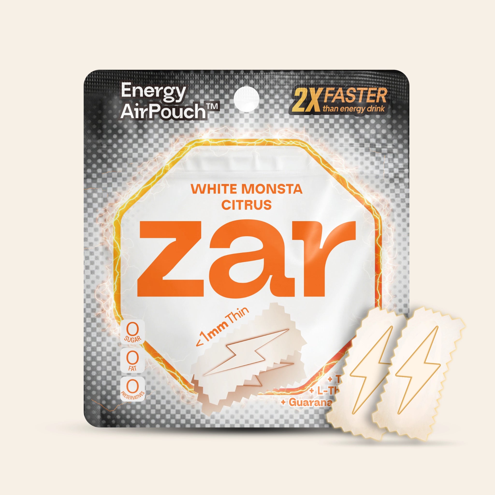 Shop US oral Product, energy pouches zar Energy AirPouch White Monsta Citrus Flavor Flavour 20 pouches   🥤