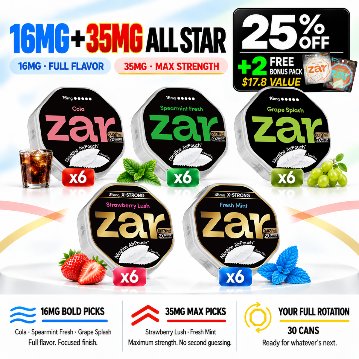 Zar 16&35MG Combo Pack | 30 Cans
