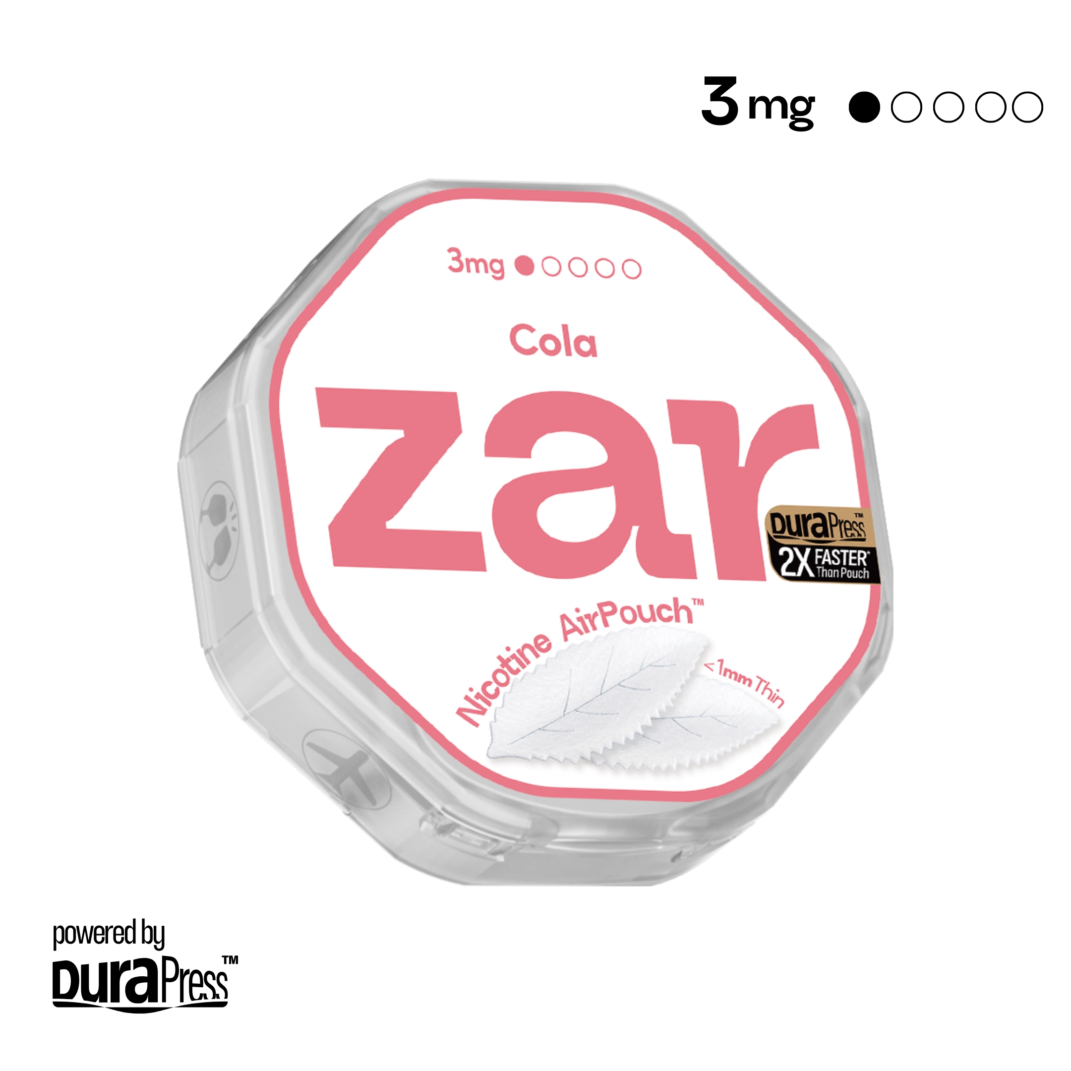 US Try zar Oral Nicotine AirPouch Cola Flavor Fruit Flavour 3mg nicotine strengths 20 pcs per can Price USD 4.9 multi-buy up to 30% discount off nicotine level options zar pouches nicotine strip snus nicotine pouch dosh pouch