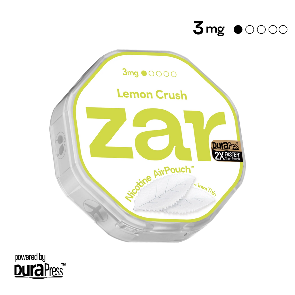 Discover US Slim nicotine pouches zar AirPouch Lemon Crush Flavor Flavour 3mg Nicotine 2X swift-velocity onset  🍋