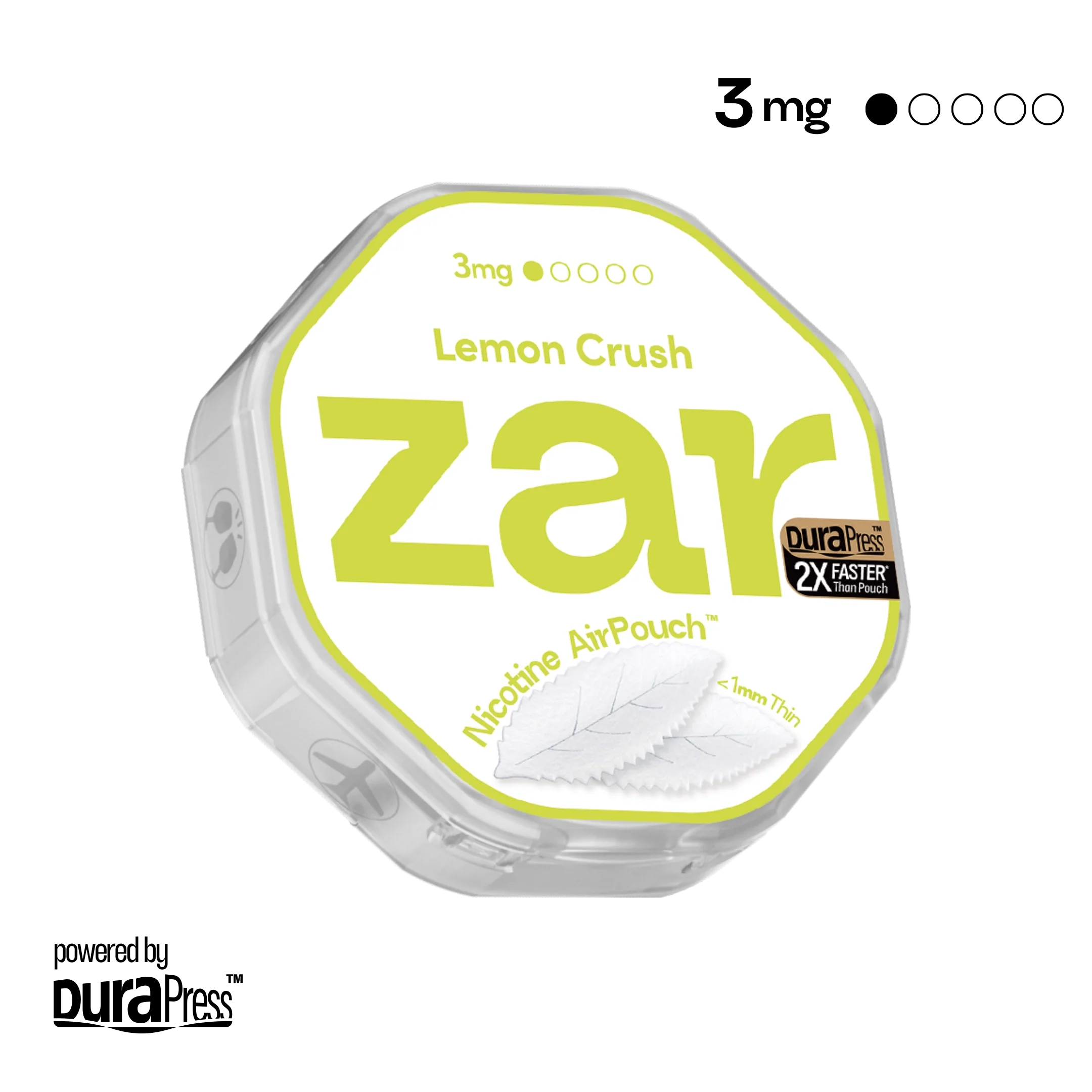 Discover US Slim nicotine pouches zar AirPouch Lemon Crush Flavor Flavour 3mg Nicotine 2X swift-velocity onset  🍋