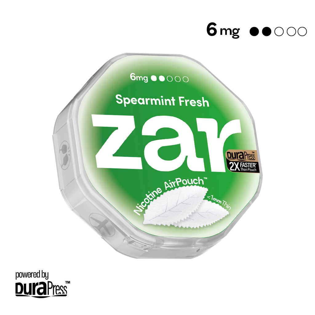 US Shop zar Oral Nicotine AirPouch Spearmint Fresh Flavor Mint Flavour 6mg nicotine strengths 20 pcs per can Price USD 4.9 10% discount sitewide Freshest Nicotine Pouches zar pouches nicotine strip snus nicotine pouch dosh pouch
