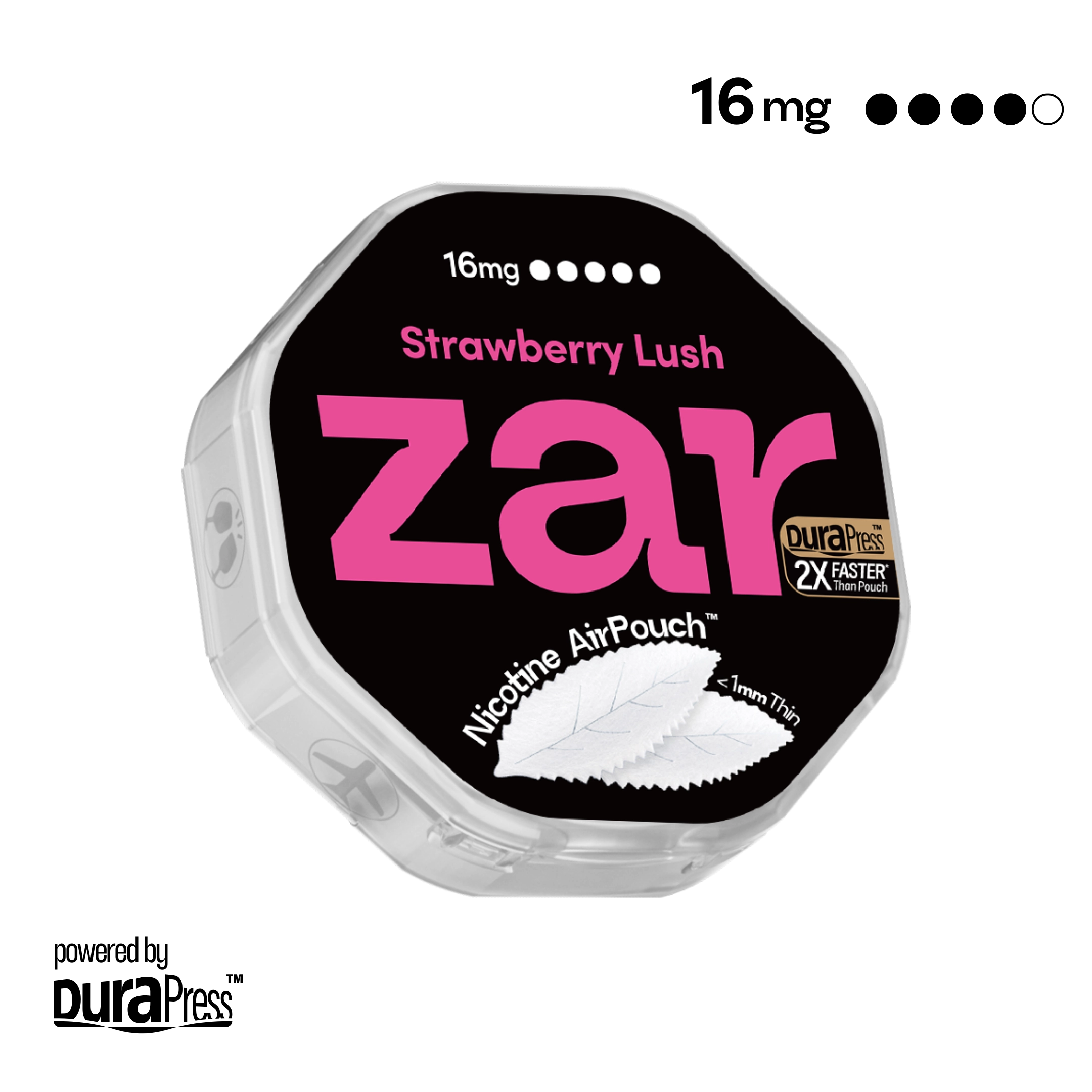 US Try zar Oral Nicotine AirPouch Strawberry Lush Flavor Fruit Flavour 16mg nicotine levels 20 pcs per can Price USD 4.9 multi-buy up to 30% discount off Authentic flavors zar pouches nicotine strip snus nicotine pouch dosh pouch
